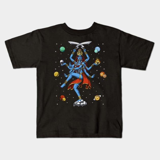 Kali Hindu Goddess Kids T-Shirt by underheaven